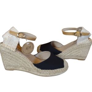 Laro Ankle Strap Espadrille, Black. Size 38
